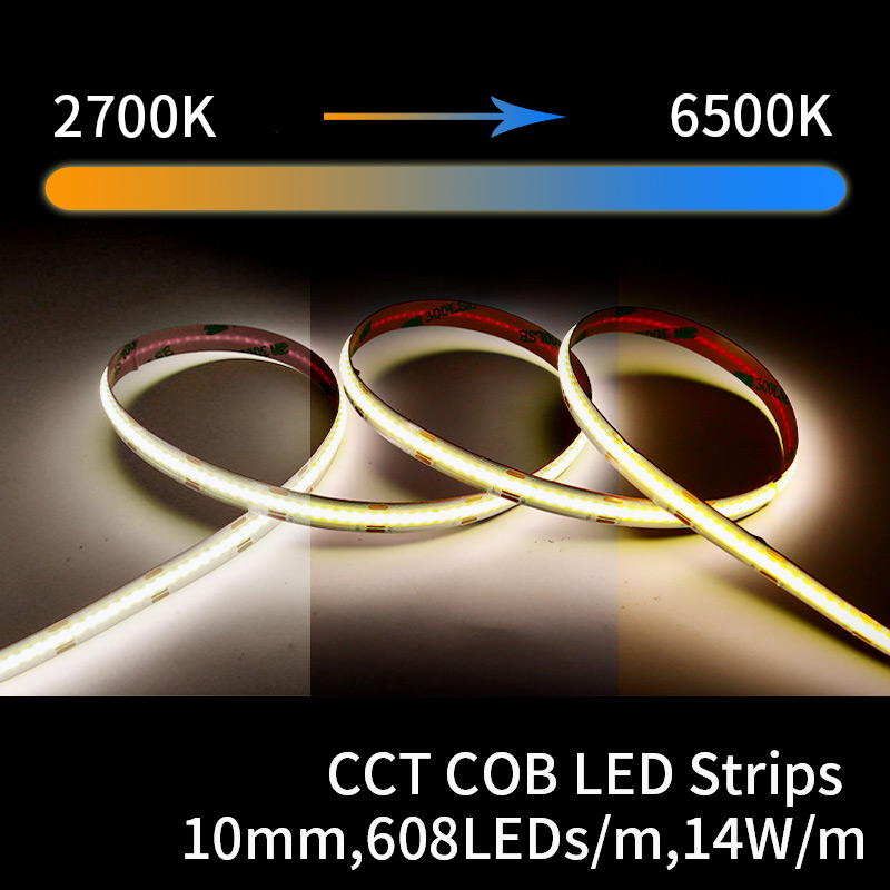 5m cob rgb cct rgbw quente natural branco fresco tiras de led dc12v/24v flexível alto brilho dotless colorido led fita barra de luz ra90