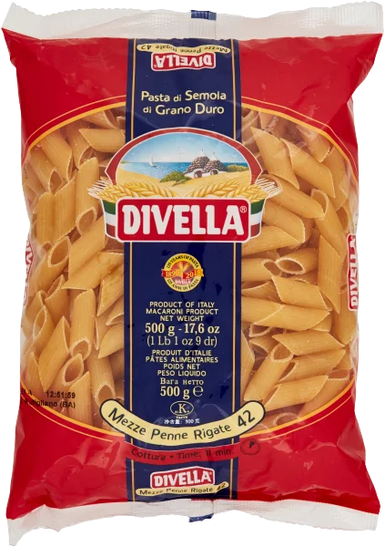 Pâtes italiennes Mezze Penne Rigate No. 42 - Divella