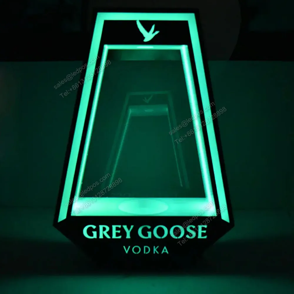 Garrafa de champanhe LED recarregável, Apresentador Vodka Tequila Neon Bar Sign, Whisky Glorifier, Serviço VIP Tray Display, Logotipo personalizado