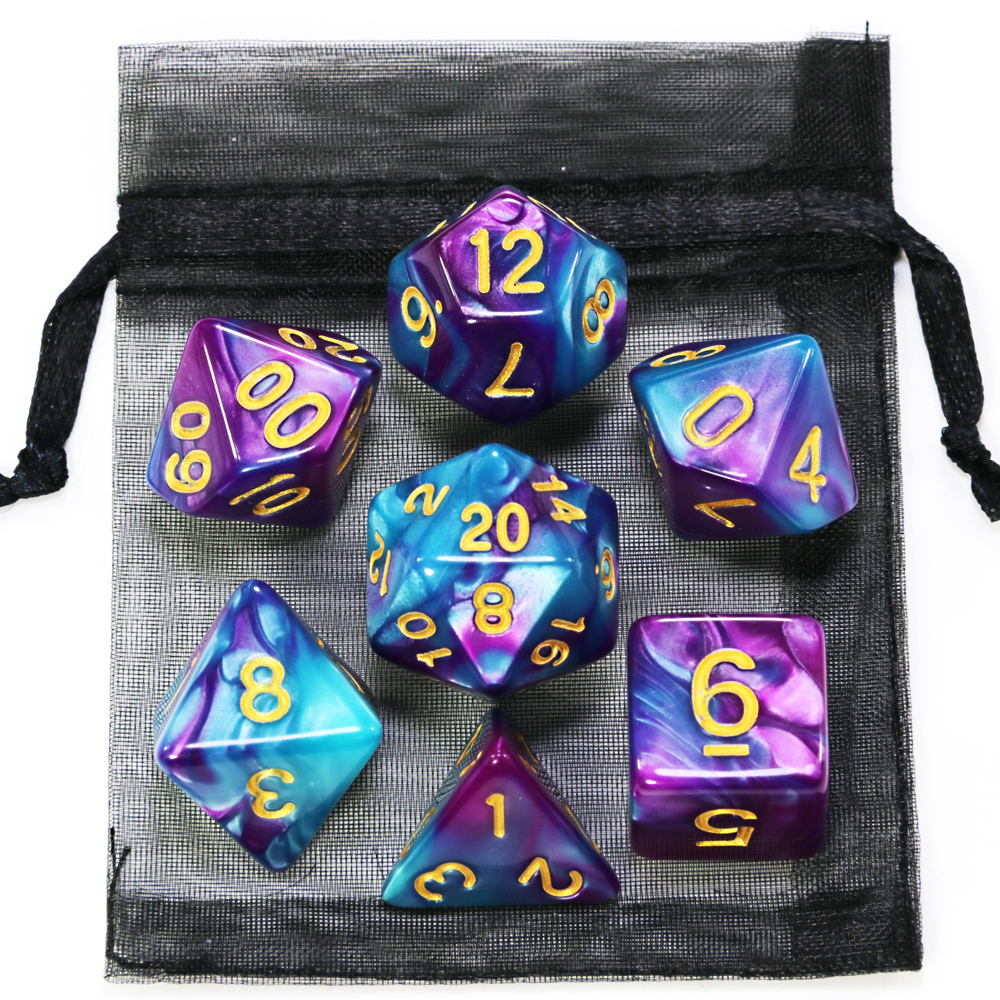 Jeu de dés DND, mélange de couleurs, jeu de dés avec sac, 9 Styles différents disponibles pour jouets portables, jeux DND RPG TRPG