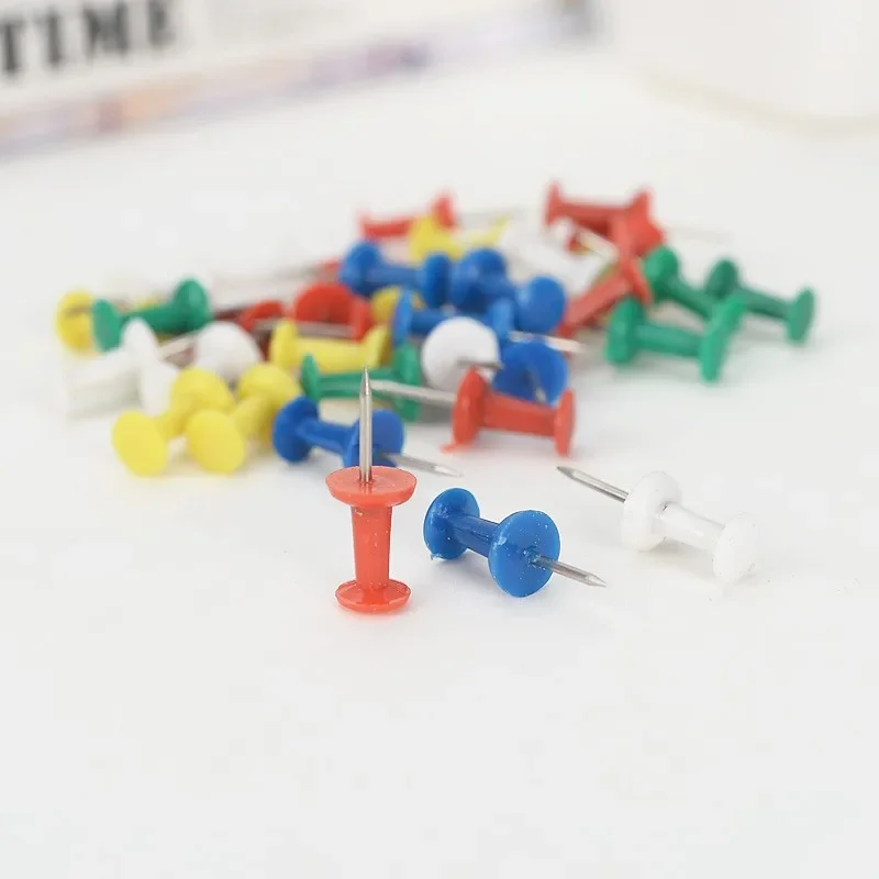 100PCS Binding Cork Board ความปลอดภัยพลาสติกสี Pin Big Head Push เข็ม Pins วาด Photo Wall Studs อุปกรณ์สํานักงานโรงเรียน