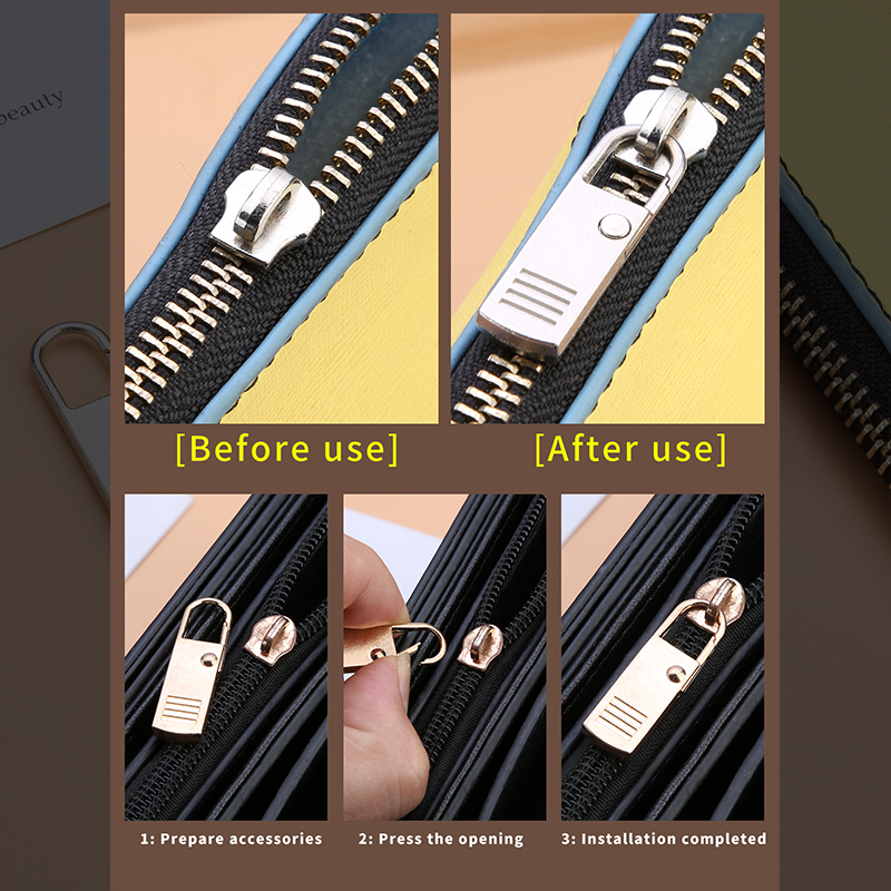 5 ชิ้นดึงซิปที่ถอดออกได้, เปลี่ยนซิป Accs สําหรับกางเกงยีนส์และกระเป๋าเป้สะพายหลัง, เครื่องมือเย็บผ้า