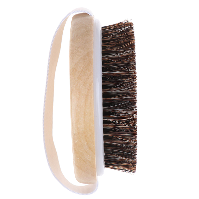 1X bois naturel crin de cheval bain corps brosse Cellulite douche peau sèche Exfoliation