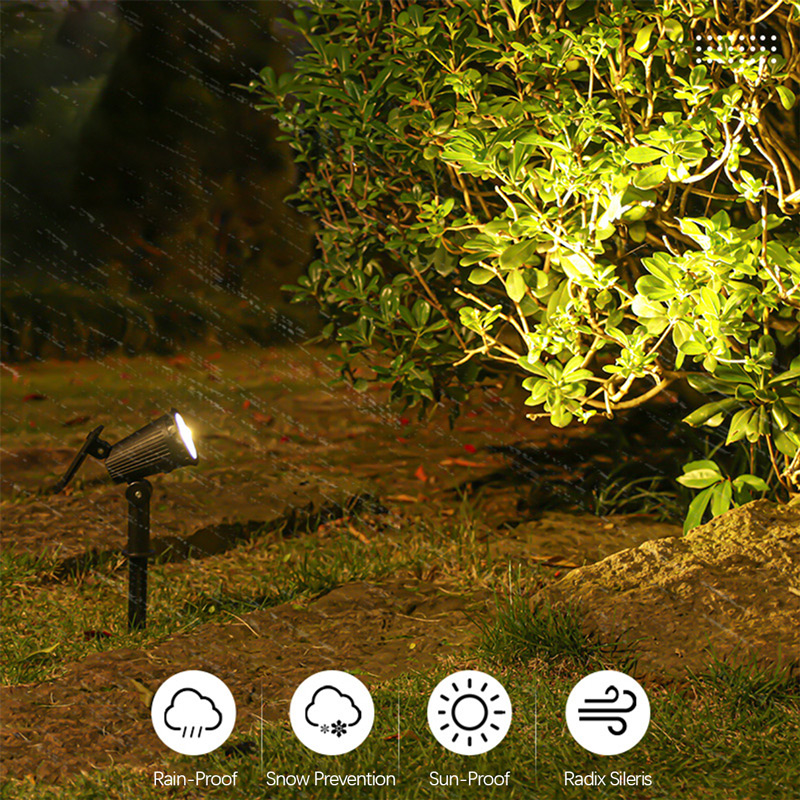 9LED Solar Spotlights Garden Waterproof IP65 Spot Lights Brightness Adjustable for Outdoor Backyard Driveway Lawn Decor Lighting