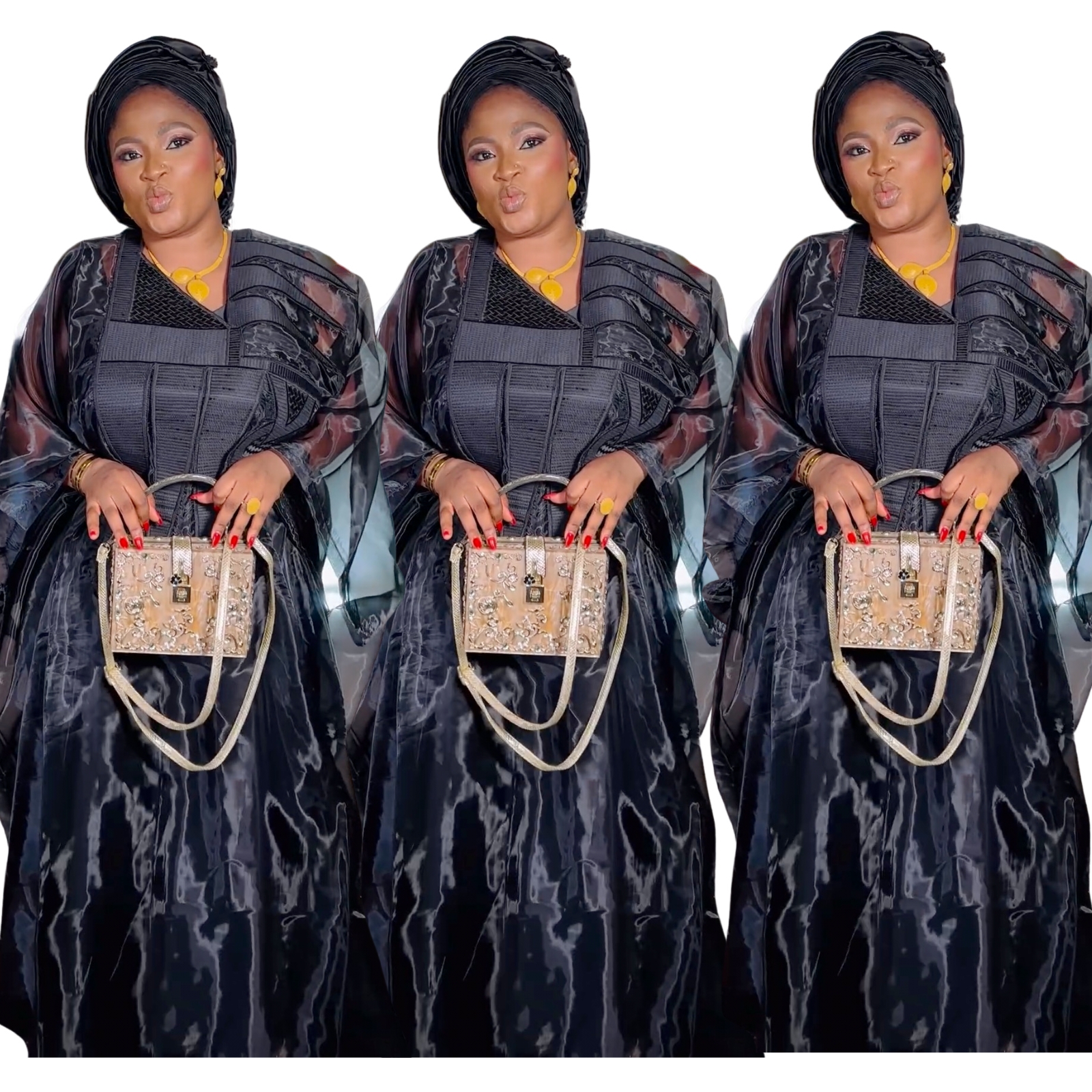 Tenue africaine pour femmes, Abaya noire brodée, grande taille, robe de soirée élégante d'église avec écharpe