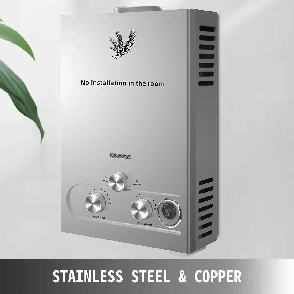SIHAO LPG Water Heater 6L 8L 10L 12L 16L 18L Liquefied Petroleum Gas Water Heater Tankless Stainless Steel Boiler Outdoor