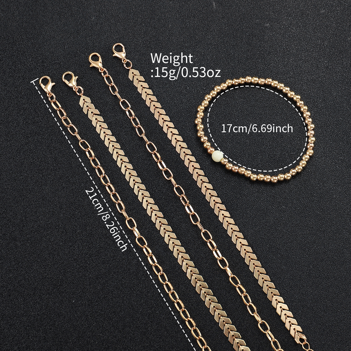 6 peças relógio feminino moda pulseira de aço dourado relógios de quartzo conjunto de pulseiras (sem caixa)