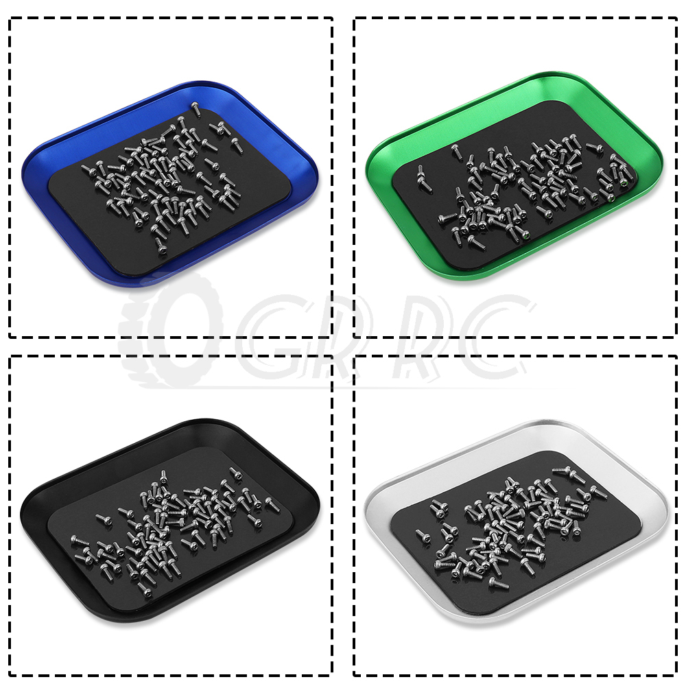 Herramienta de reparación de control remoto, bandeja de tornillo magnética de aleación de aluminio, placa para avión, coche, barco, oruga Axial SCX10 D90 D110, herramienta de reparación de modelo