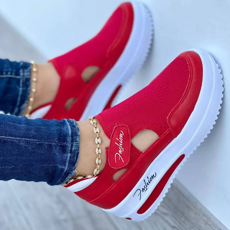 Zapatillas rojas, zapatos de mujer, zapatos de tenis para mujer, zapatos de lona, zapatos casuales para mujer, zapatos deportivos para mujer, zapatillas con plataforma, zapatos calados