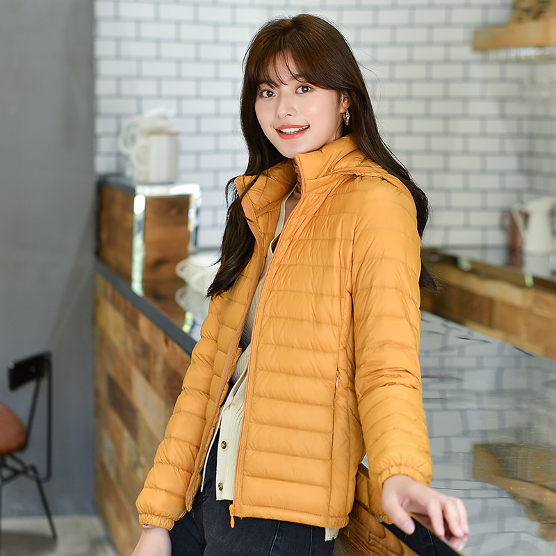 Frauen Weiche und Leichte 90% Ente Unten Jacke Hohe Qualität Frühling Outwear Hut Abnehmbare Puffer Mantel Weibliche Top Kleidung