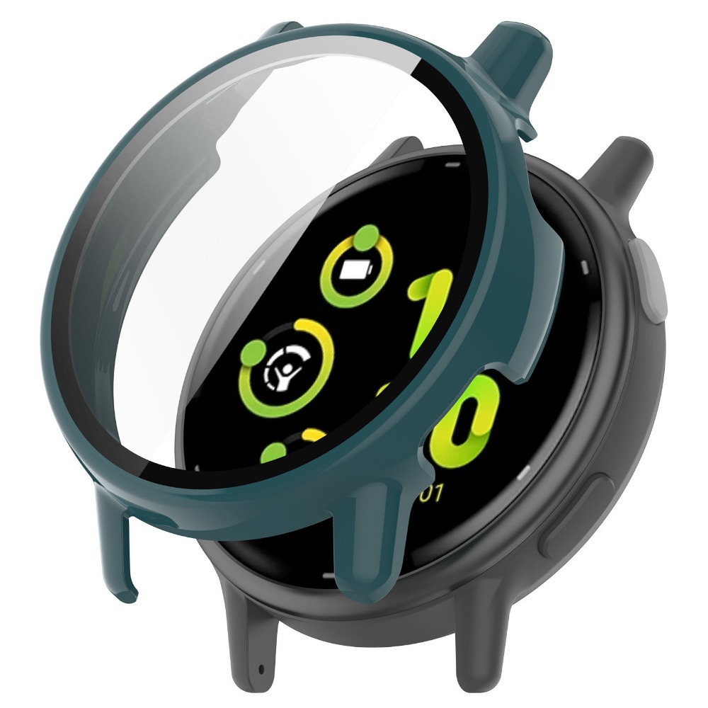 PC ケース + 強化ガラスガーミン vivoactive5 フルカバースクリーンプロテクタースマートウォッチバンパークリーニングコットン