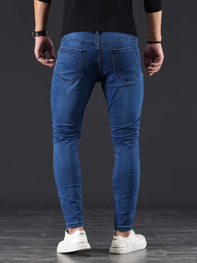 Jean Slim Vintage Délavé pour Homme, Pantalon de Rue, Imprimé de Documents Purs, Grande Taille