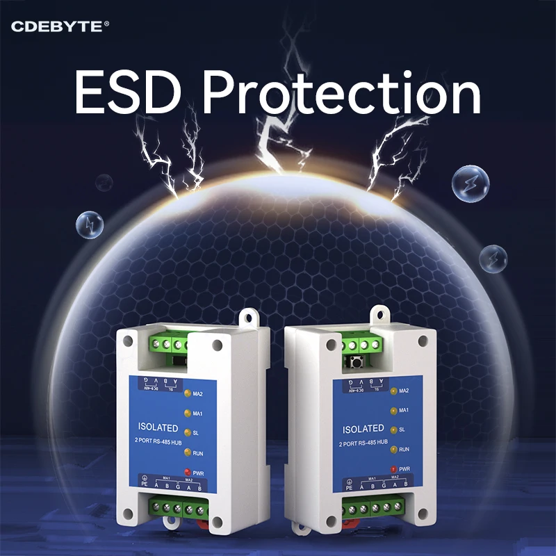 Industrielle 2-Wege-Cache Typ RS485 bis 1-Wege RS485 Hub DC 9 ~ 40V optische Isolation Multi zu einem Hub Cdebyte E810-R21 ESD-Schutz