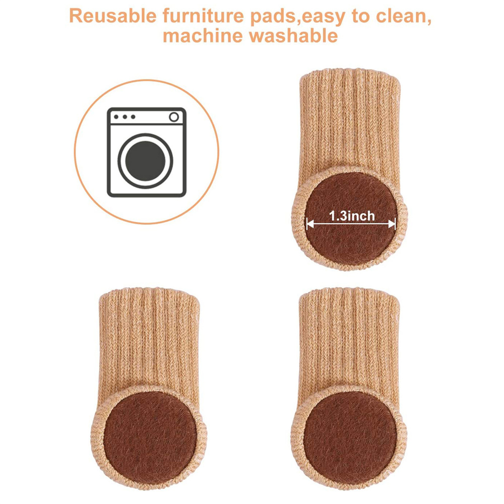 Meias de perna elástica alta, protetores de piso com almofadas antiderrapantes, tampas grossas, conjunto de capas de móveis, 24pcs