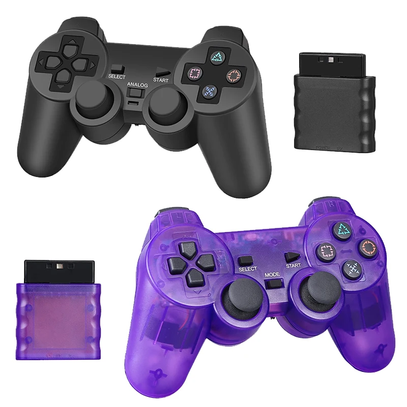 Gamepad wireless per controller Sony PS2 per console Playstation 2 Joystick 2.4G doppia vibrazione Shock Joypad USB Gioco per PC