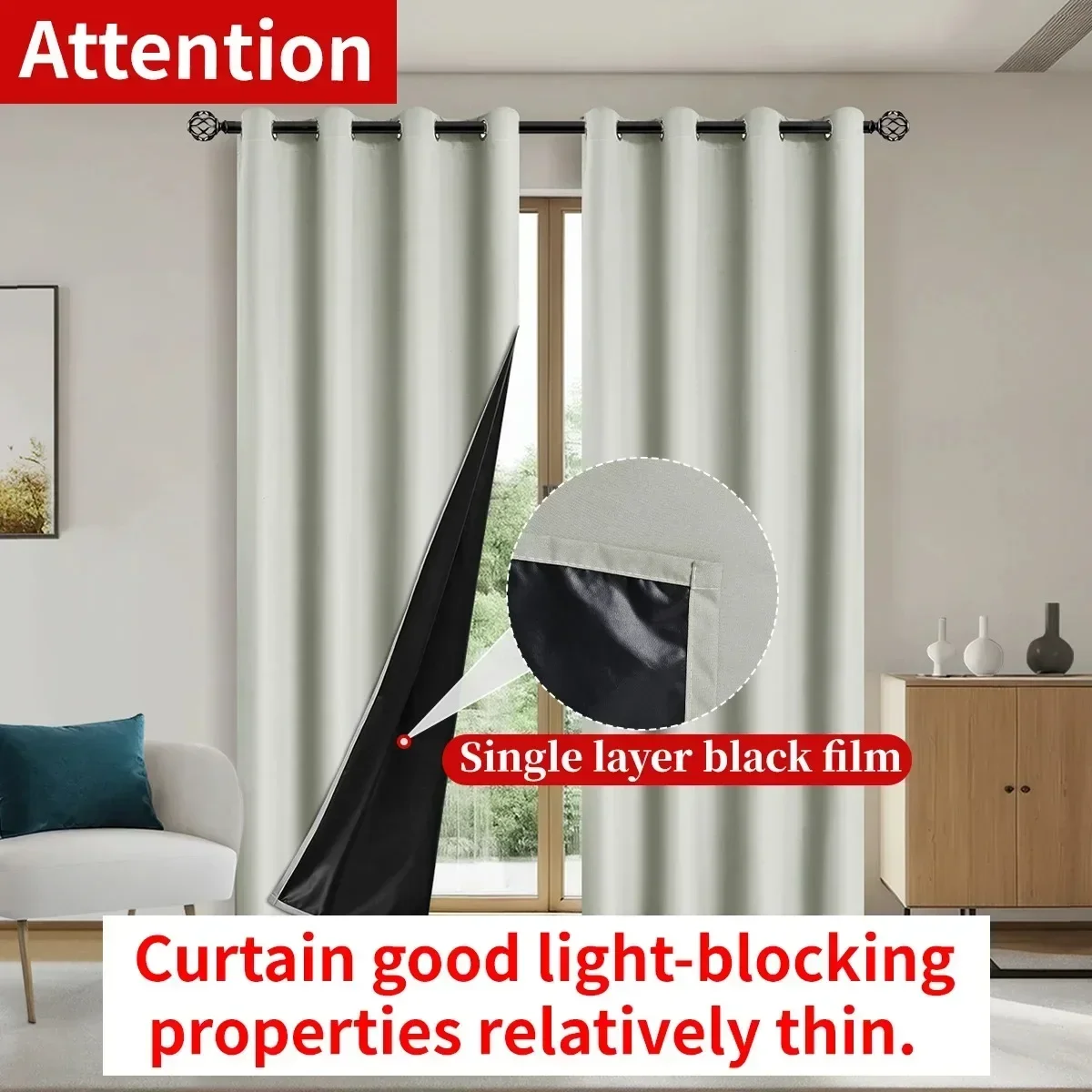 2 Stück moderner Verdunkelungsvorhang aus 100 % mit beschichtetem Futter, solide Fenstervorhänge für Schlafzimmer, Wohnzimmer, Esszimmer, Heimdekoration