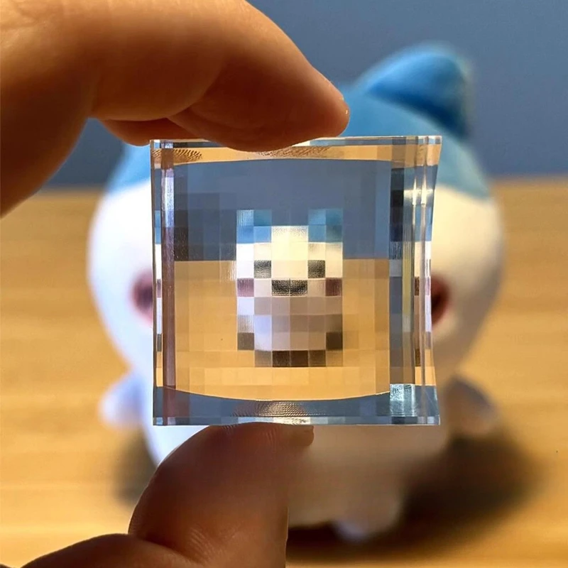 Herramienta de fotografía de píxeles, mosaicos acrílicos transparentes para llaveros y compartir sus recuerdos de viaje, lente de mosaico
