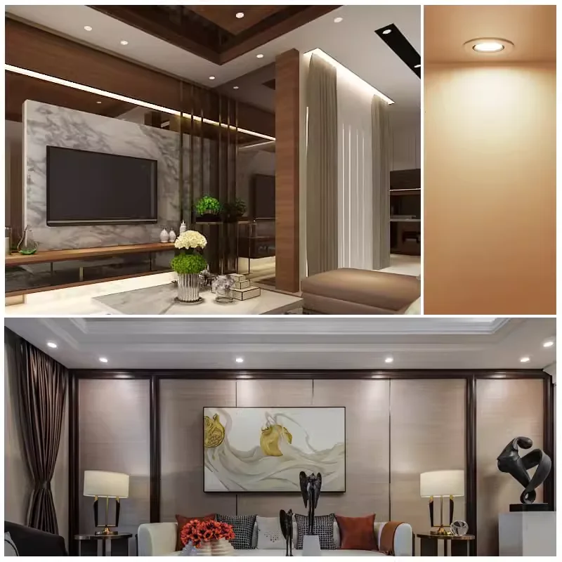 Focos de luz empotrables LED integrados de alto rendimiento con ángulo ajustable 5W7W9W12W15W20W COB antideslumbrantes y regulables para techo CRI>98
