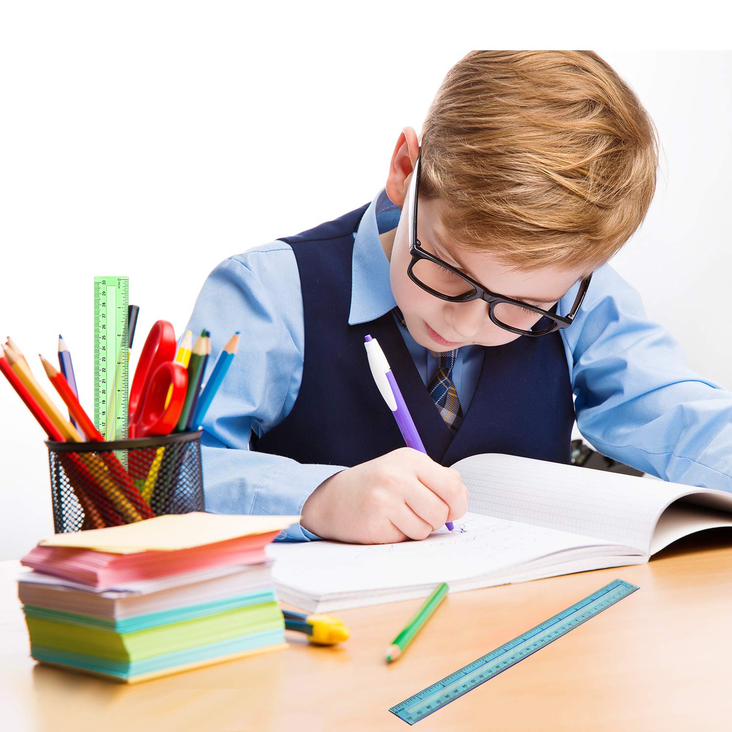 4 Teile/paket Bunte Transparente Kunststoff Gerade Herrscher 30cm Kawaii Schreibwaren Zeichnung Schule Büro Liefert Kinder Student Preis