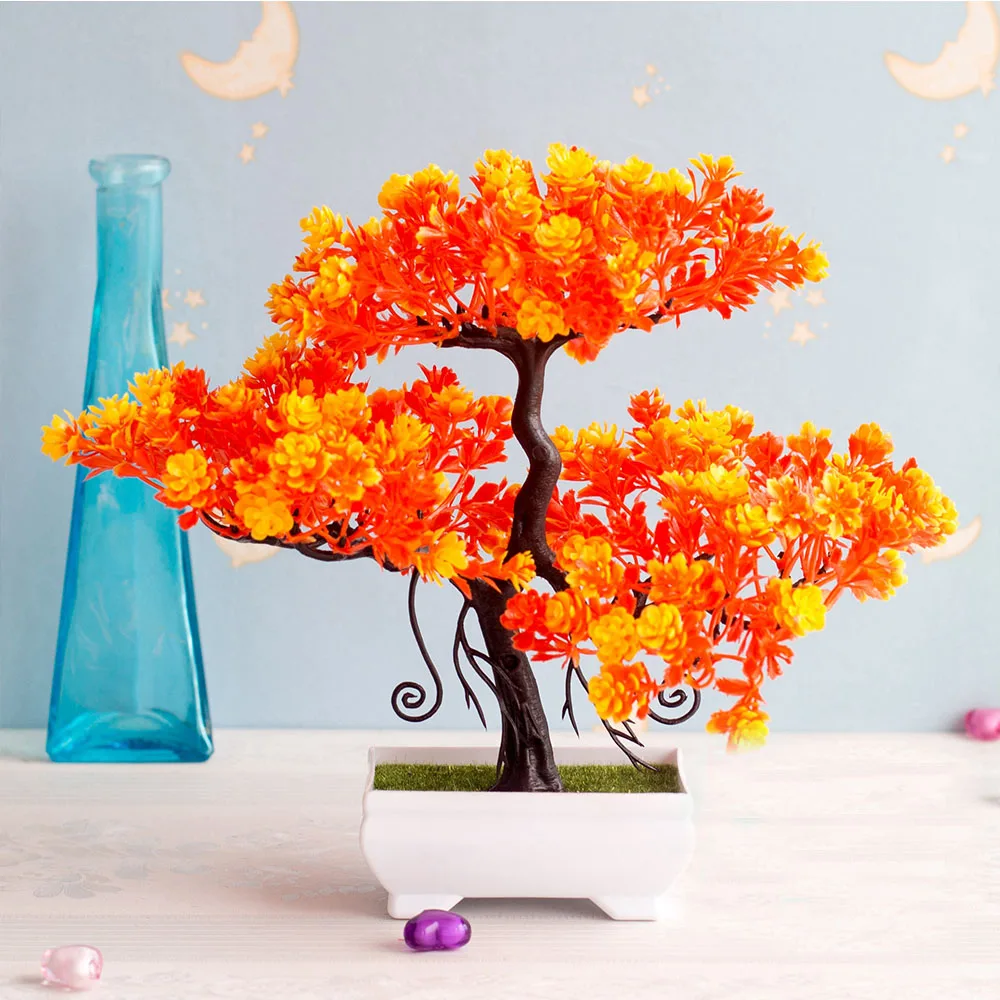 Künstliche Kunststoffpflanzen Bonsai Kleiner Baum Topf Topf Blumengarten Gefälschte Pflanzenarrangement Ornamente Zimmer Home Tischdekoration