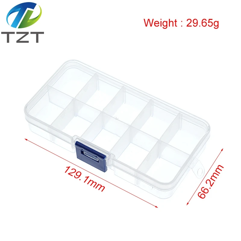 10 Grid canbe remove transparent plastic small box kit