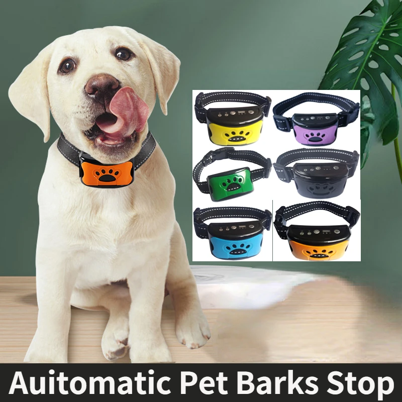 Novo cão de estimação anti latido dispositivo usb elétrico ultra-sônico cães treinamento colar cão parar latido vibração anti casca colar