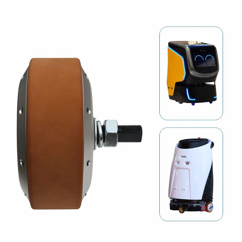 ZLTECH 8inch 48V 20N.m 800W IP65 Waterproof Single Shaft Double BLDC Wheel Hub Servo Motor With 1024-wire Encoder For AGV Robot