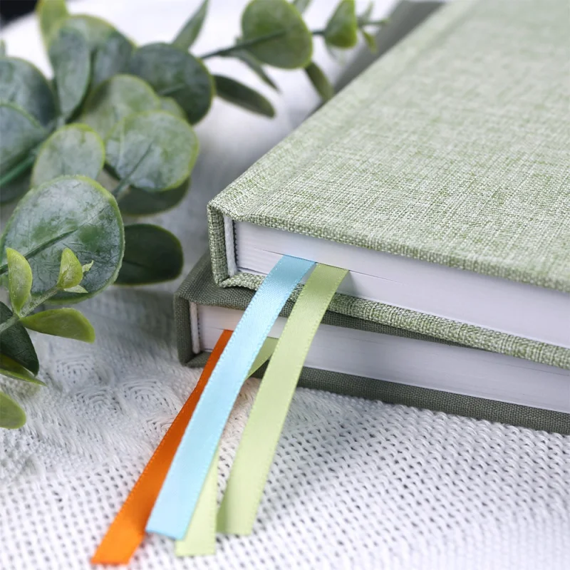 Cuaderno de tela personalizado, planificador diario, estampado de papel de aluminio, logotipo, negro