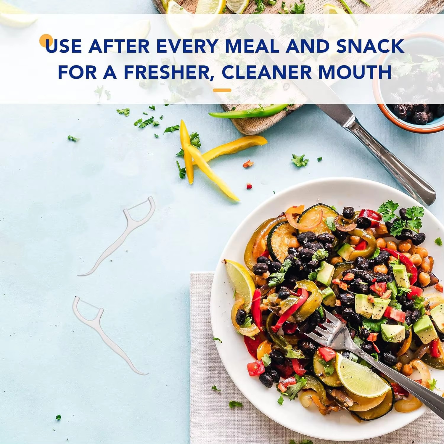 500/1000 Stück Mint Zahnseide-Sticks für Erwachsene – ultrafeines Flosser-Home-Set – tragbare Zahnstocher-Faden-Zahnseide-Box