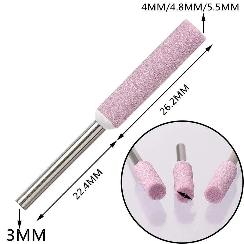 8PCS Burr Grinding Ceramic Chainsaw Sharpener Stone File 4mm 4.8mm 5.5mm Chain Saw Sharpening Carving Grinding Tools