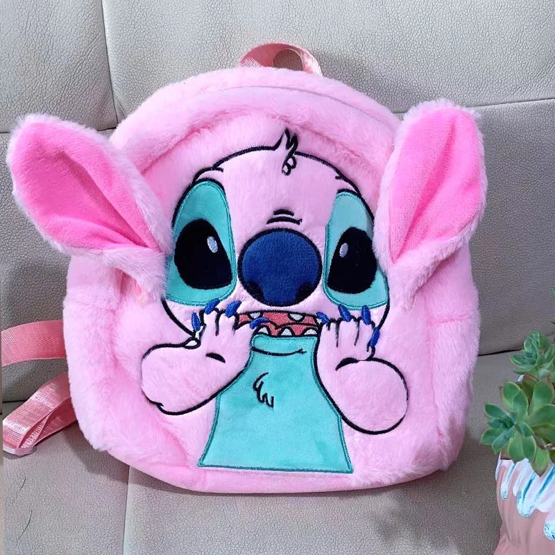 디즈니 스티치 플러시 새 만화 배낭 패션 3d 미니 여성 배낭 대용량 귀여운 어린이 Schoolbag 고품질