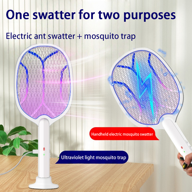 Potente matamoscas eléctrico, recargable por USB, para el hogar y al aire libre, raqueta antimosquitos multifuncional, suministros para el Control de plagas