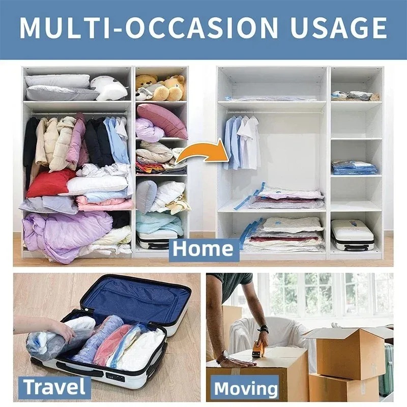 Borsa sottovuoto salvaspazio da viaggio, organizer per vestiti, pieghevole, compressa, mini macchina sigillatrice, accessori per pompe manuali