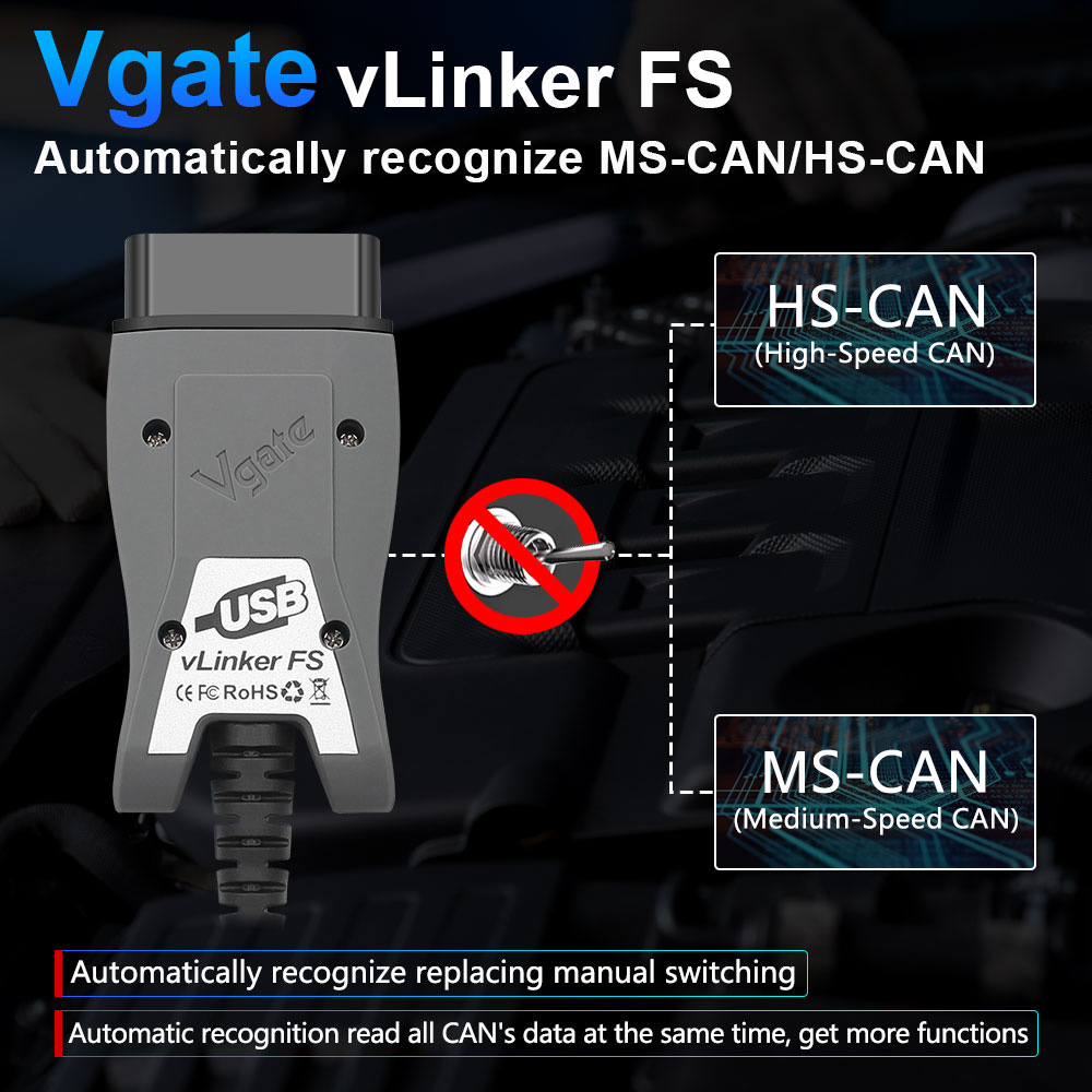 Vgate vLinker FS ELM327 dla Ford FORScan HS MS może ELM 327 OBD 2 OBD2 skaner diagnostyczny samochodu interfejs narzędzia OBDII dla Mazda