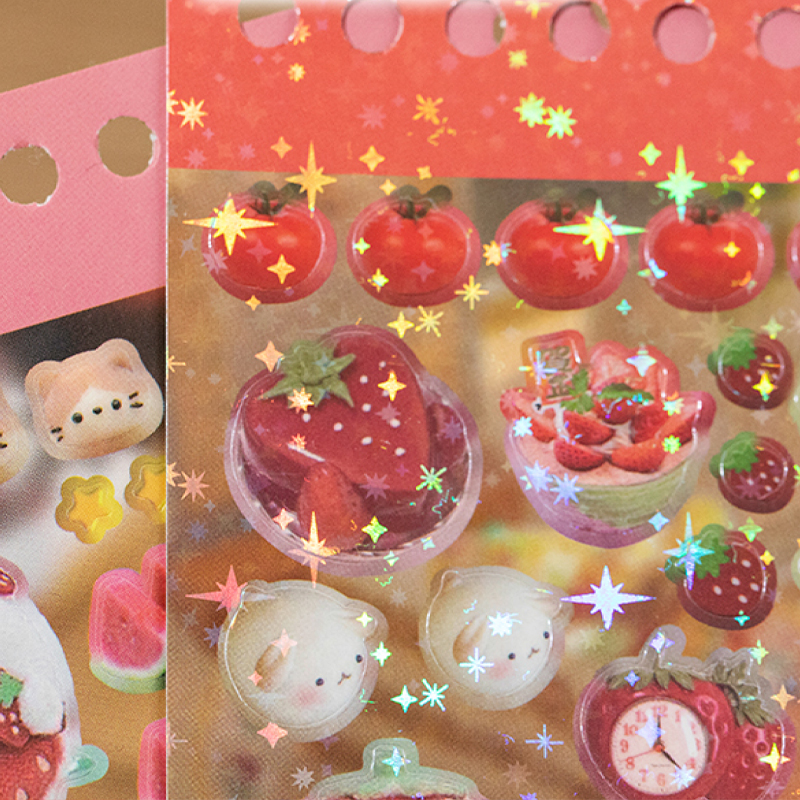 48 Teile/beutel Flash Sand Cut Film Aufkleber Buch Kreative DIY Handbuch Material Dekoration Telefon Fall Journal Sammelalbum Calenda