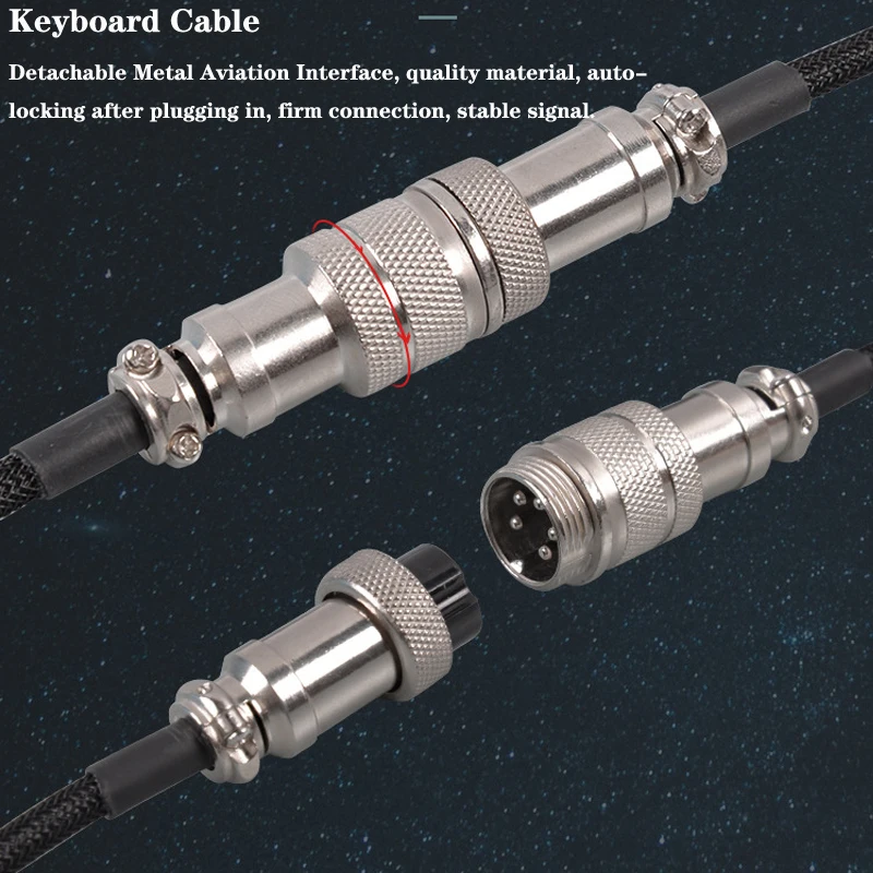 3m tipo c teclado mecânico cabo enrolado usb teclado fio teclado mecânico aviador desktop computador conector de aviação