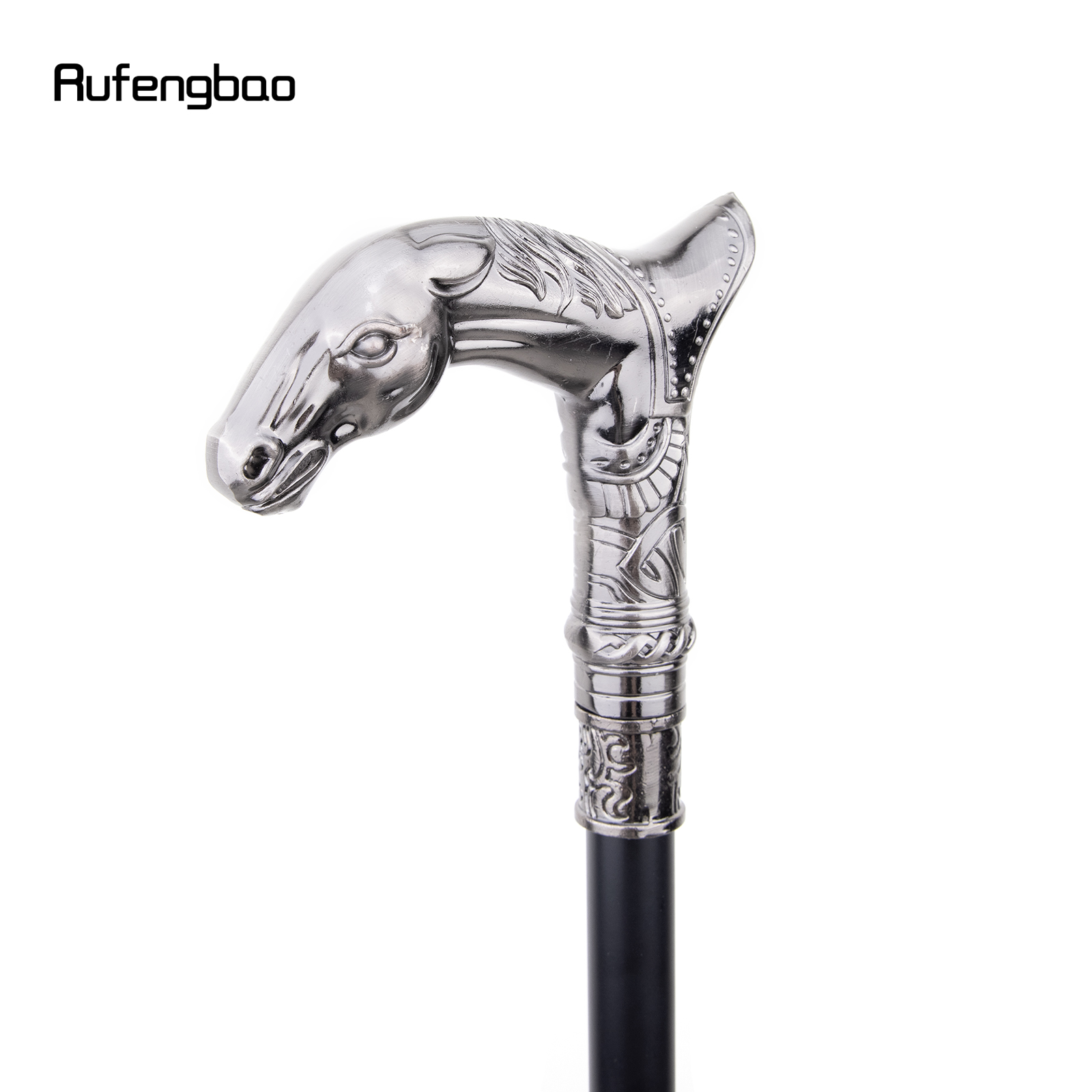 馬の頭の動物のシングルジョイントファッションウォーキングスティック装飾的なコスプレヴィンテージパーティーファッショナブルなウォーキング杖かぎ針編み93cm