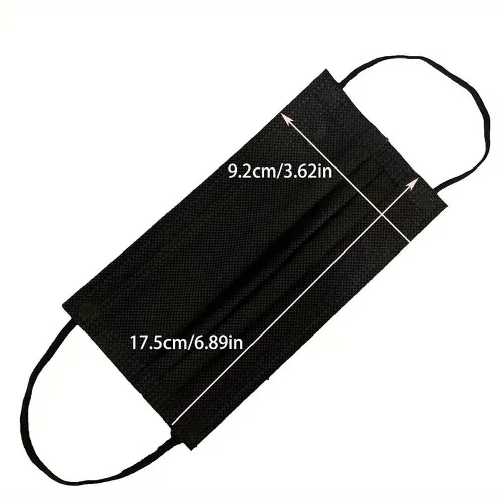 200 pçs máscaras faciais descartáveis pretas 3 camadas filtro de camada não tecido anti poeira respirável máscara protetora segura máscara de boca adulta