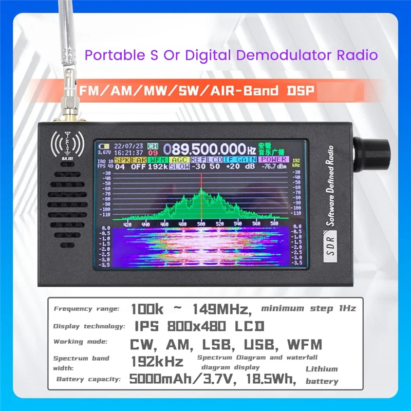 DeepSDR 101-Software-definiertes Radio SDR-Radio DSP Digitale Demodulation Kurzwelle FM MW SSB CW HAM Funkempfänger YDH