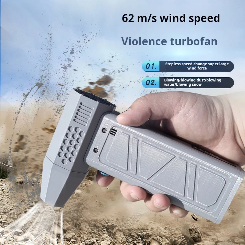 ISGTDRM Asciugacapelli violento Ventola turbo 140000 giri/min Turbo ad alta velocità Brushless Uscita aria canalizzata portatile Ricarica USB