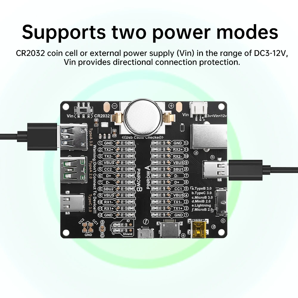 Placa de detección de línea de datos USB, probador de anormalidad de línea de datos de detección rápida para iOS, Android, herramienta de prueba de cortocircuito tipo C