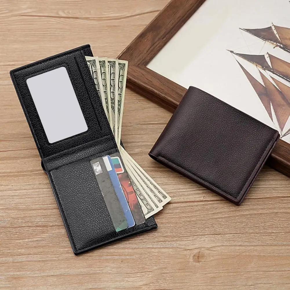 Minimalist Faux Leather Wallet Stylish Men's Faux Leather Wallets with Multiple Pockets for Business Travel Use for Male for Men