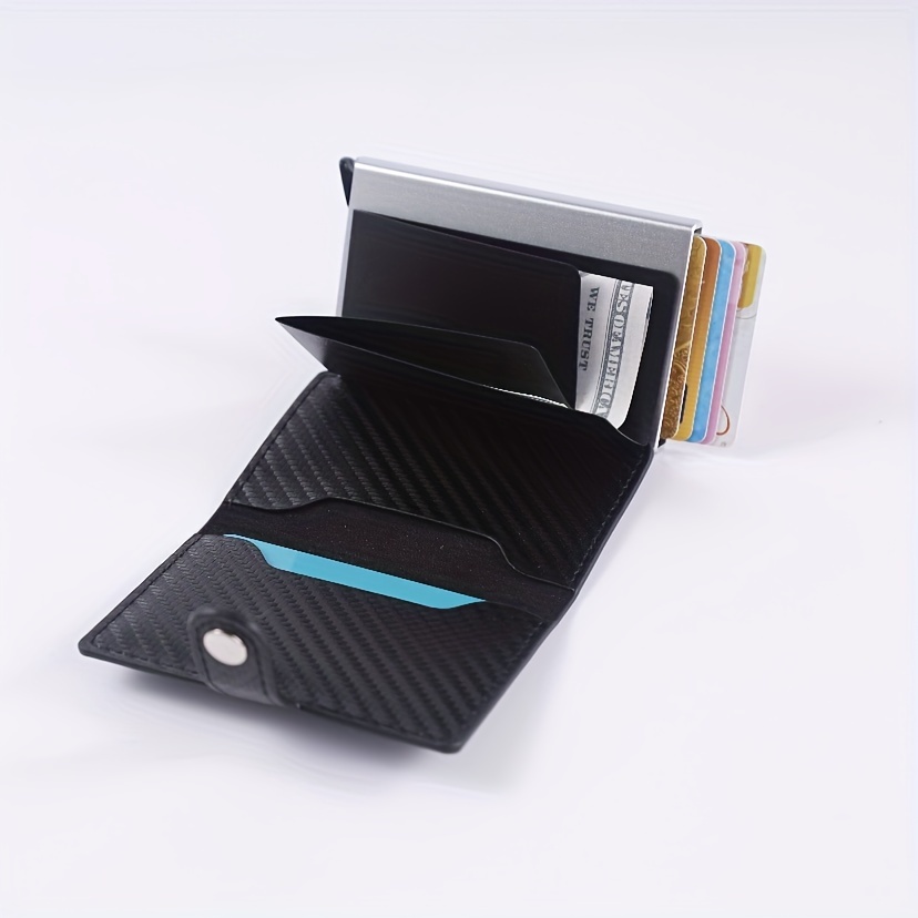 Pu gestreifte Männer Karten tasche Brieftasche minimalist isch
