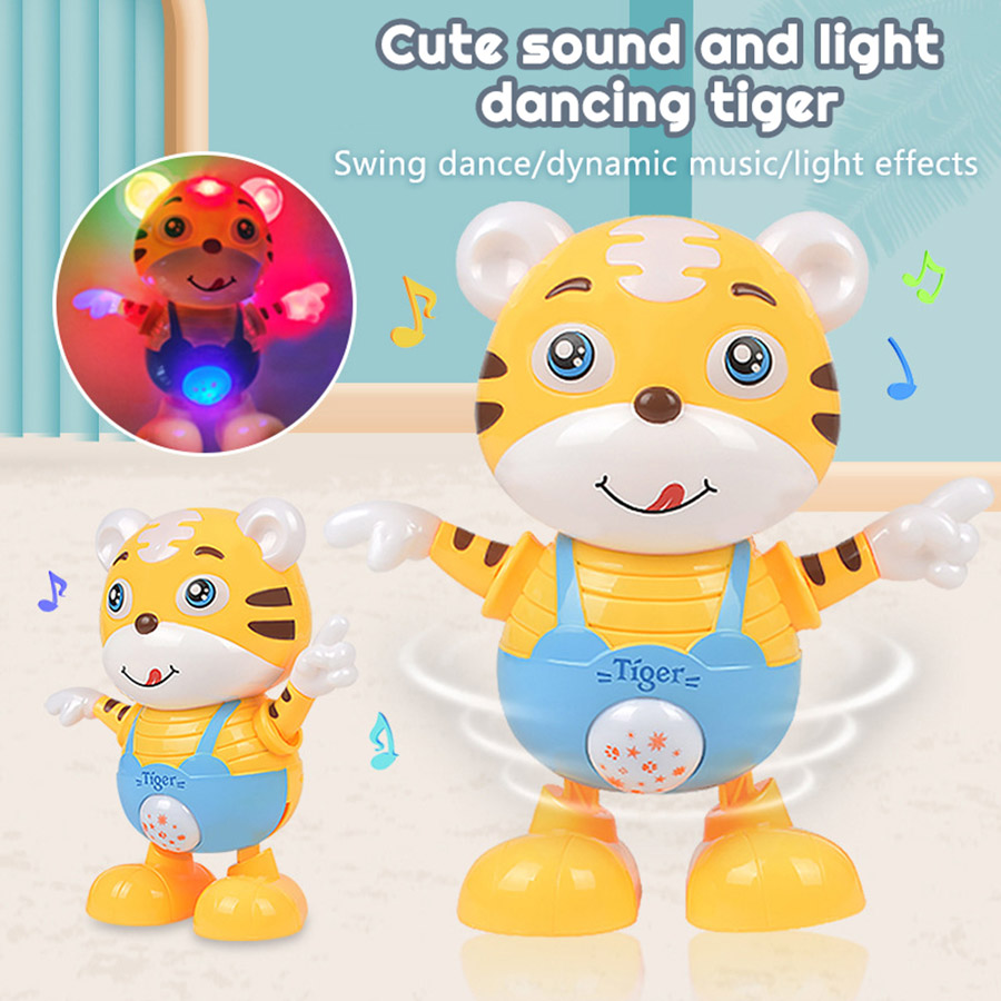 Tigre de baile eléctrico, muñeca de música ligera, juguete de regalo para bebé