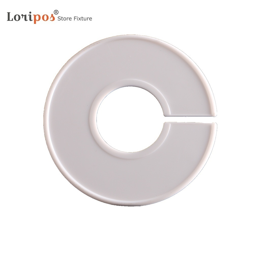 DIY-Kleidungsgrößenteiler, runde Kleiderbügel, Schrankteiler für Bekleidungsgeschäfte oder Zuhause, weiße leere Trennwände, Kleideranhänger