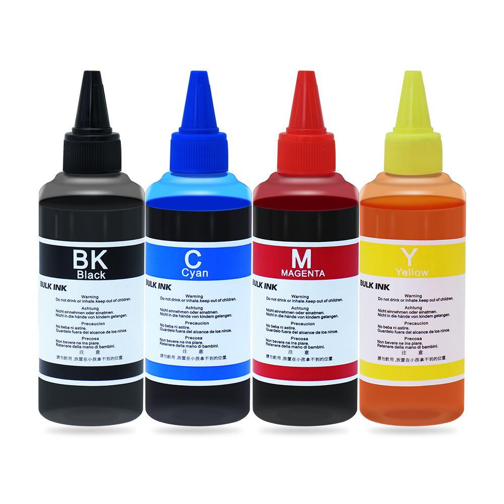Kit de tinta corante de recarga universal 100ml, compatível com HP Canon Lexmark Epson Dell Brother, todos cartuchos recarregáveis de jato de tinta CISS