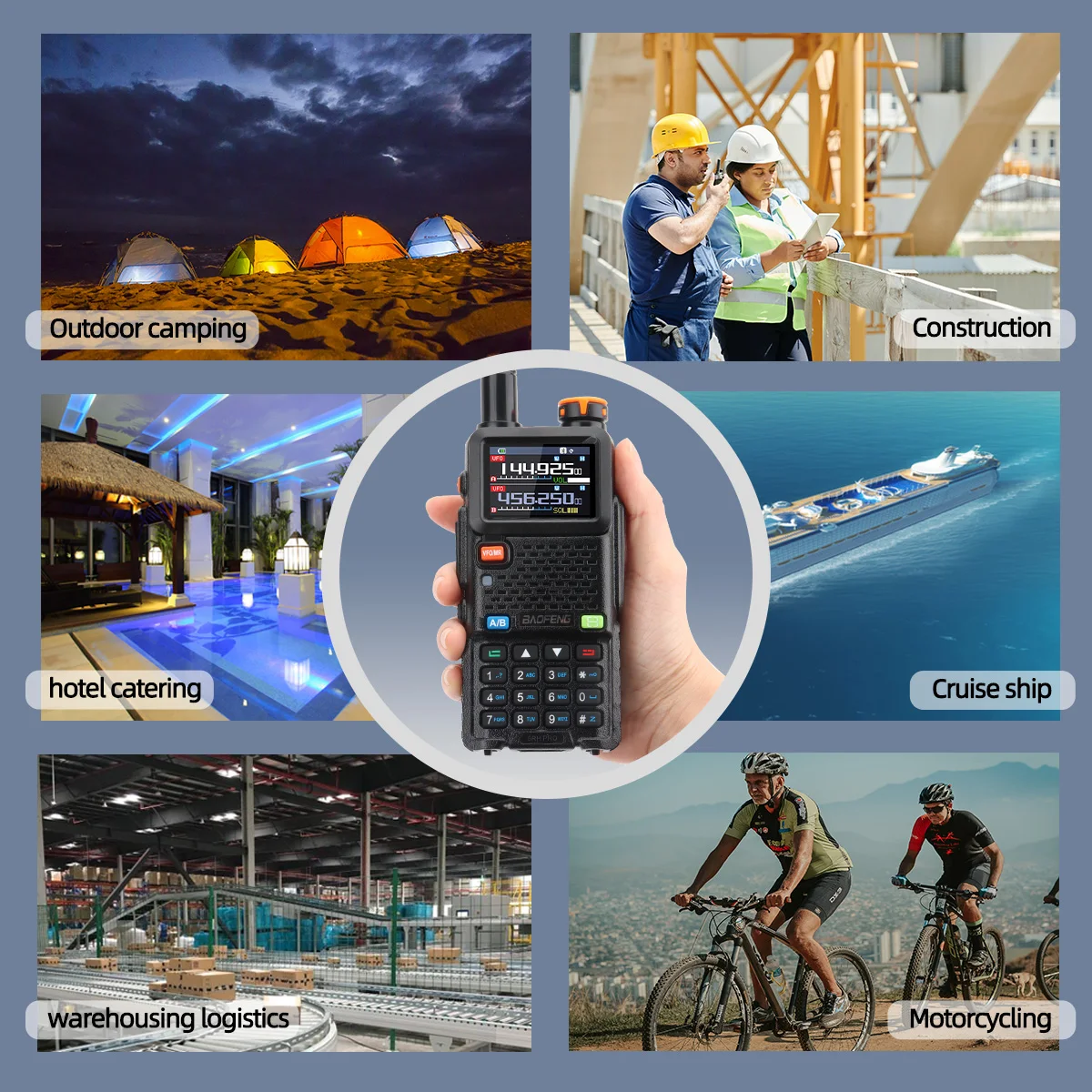 Baofeng UV-5RH PRO GPS Walkie Talkie programación Bluetooth 10W multibanda AM/FM Radio bidireccional de largo alcance envío viajes en crucero
