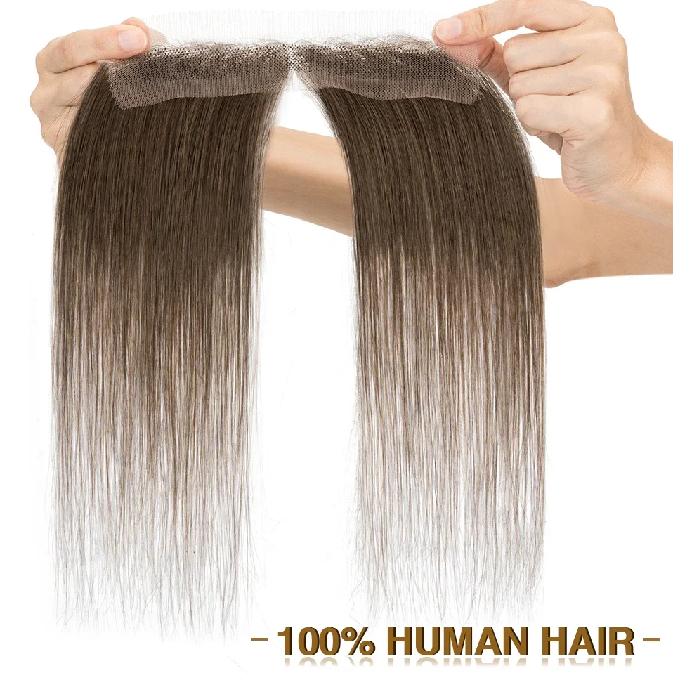 S-noilite Lace Front Perücke Echthaar Topper Haaransatz Haar Patch Handgewebter Einzelknoten Natürliches unsichtbares Ersatzhaarteil