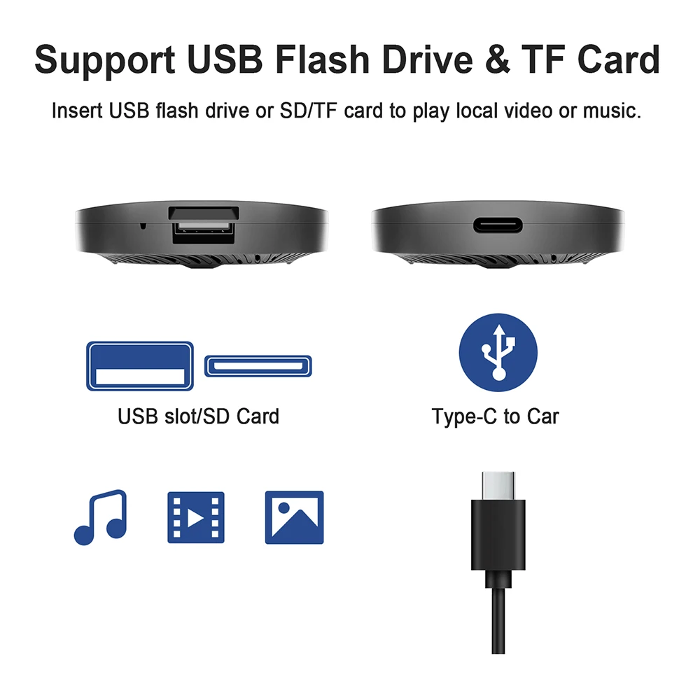 Android 13 Carplay AI Box Wireless Carplay Adapter Android Auto For Netflix Youtube VW Toyota Mazda Hyundai Haval GMC Ford Chev