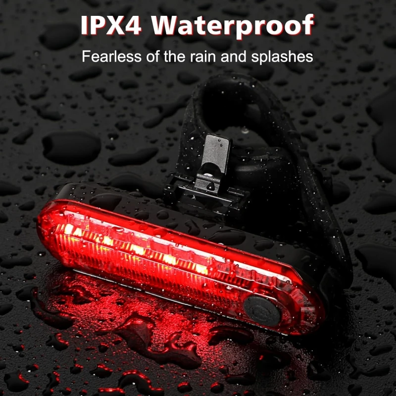 USB 충전식 LED 자전거 후미등, 밝은 자전거 후면 사이클링 안전 손전등, 도로 산악용 4 가지 조명 모드 옵션